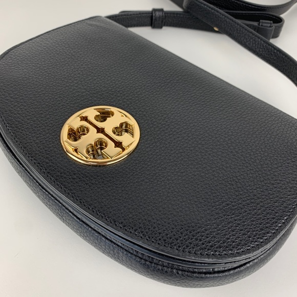 New Tory Burch Jamie Black Leather Crossbody - Picture 2 of 7